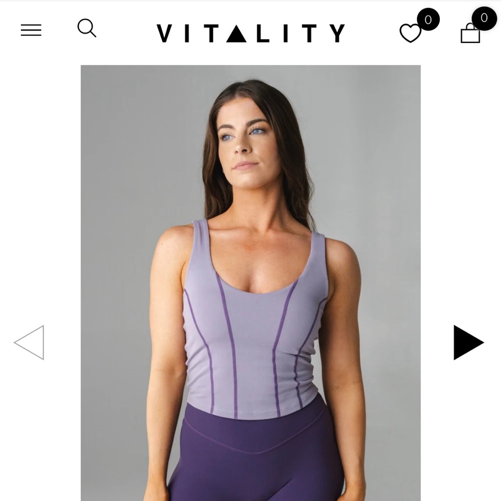 Balance Athletica Vitality- Cloud II Corset Tank - ASHBERRY Size MEDIUM